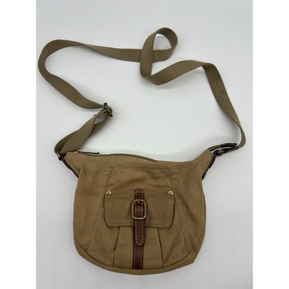 Vintage Y2K Fossil leather and fabric crossbody / shoulder bag - Picture 2 of 7